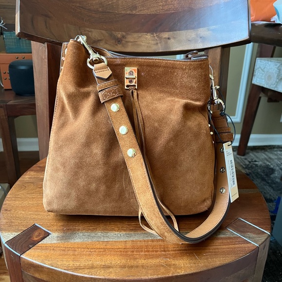 Rebecca Minkoff Whiskey Equestrian 
Darren Studded Suede Leather Shoulder Bag - Picture 12 of 16